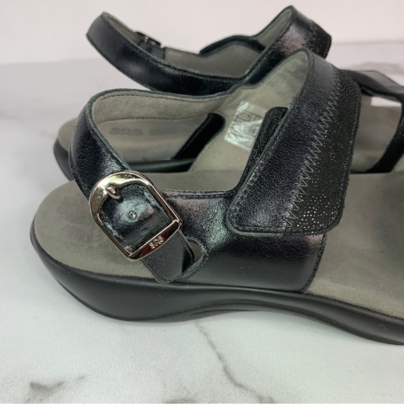 SAS Nudu Black Midnight Adjustable Strap Comfort Sandals 9 - Picture 8 of 11